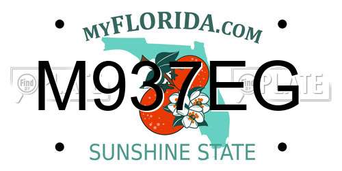 M937EG Florida License Plate