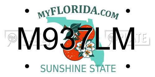 M937LM Florida License Plate