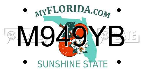 M949YB Florida License Plate