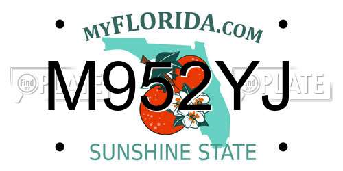 M952YJ Florida License Plate