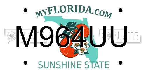 M964UU Florida License Plate