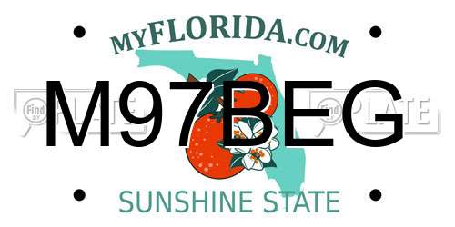 M97BEG Florida License Plate