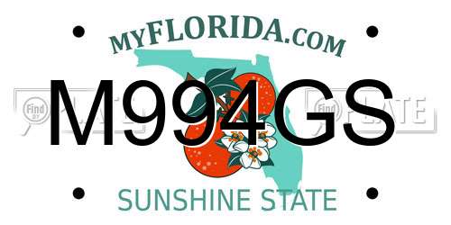 M994GS Florida License Plate