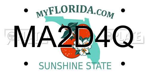 MA2D4Q Florida License Plate