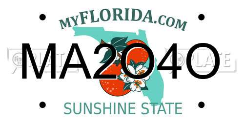 MA2O4O Florida License Plate