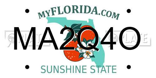 MA2Q4O Florida License Plate