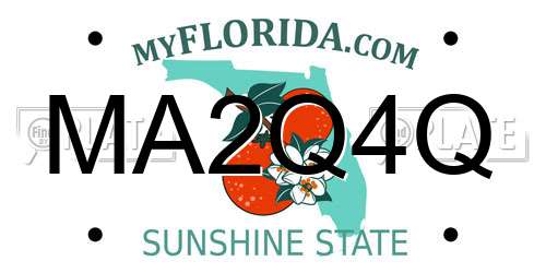 MA2Q4Q Florida License Plate