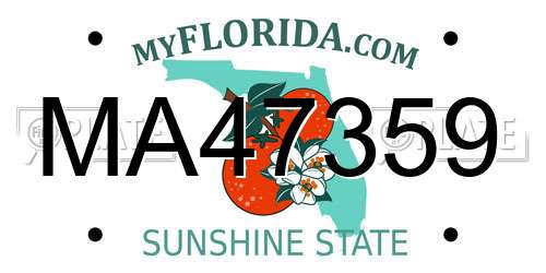 MA47359 Florida License Plate