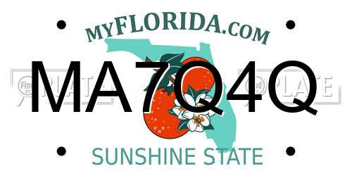 MA7Q4Q Florida License Plate