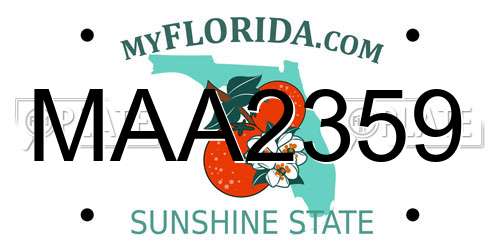 MAA2359 Florida License Plate