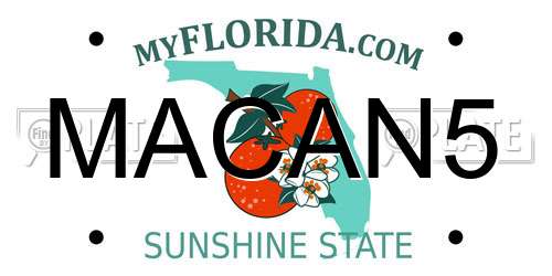 MACAN5 Florida License Plate