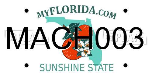 MACH003 Florida License Plate