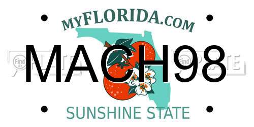 MACH98 Florida License Plate