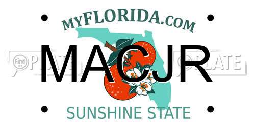 MACJR Florida License Plate