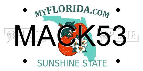 MACK53 Florida License Plate