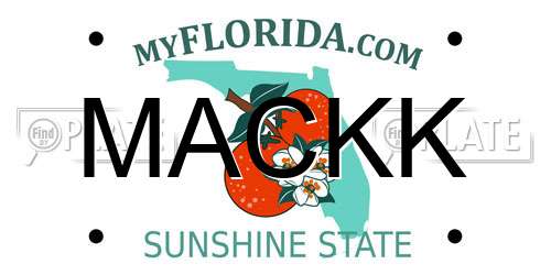 MACKK Florida License Plate