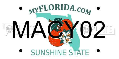 MACY02 Florida License Plate