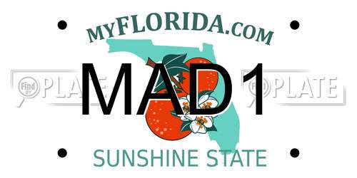 MAD1 Florida License Plate