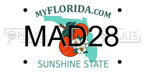 MAD28 Florida License Plate
