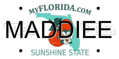 MADDIEE Florida License Plate
