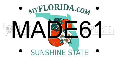 MADE61 Florida License Plate