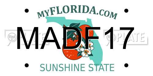 MADF17 Florida License Plate