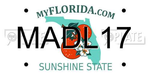 MADL17 Florida License Plate