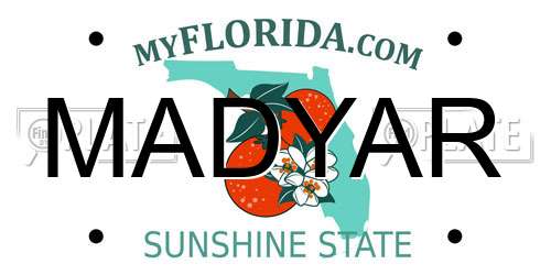 MADYAR Florida License Plate