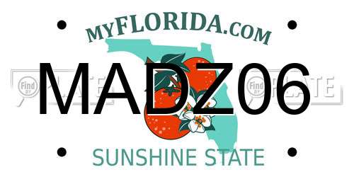 MADZ06 Florida License Plate