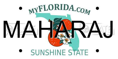 MAHARAJ Florida License Plate