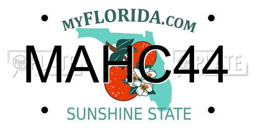 MAHC44 Florida License Plate