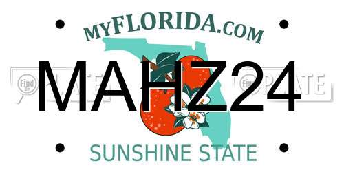 MAHZ24 Florida License Plate