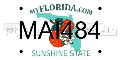 MAI484 Florida License Plate
