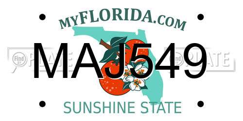 MAJ549 Florida License Plate