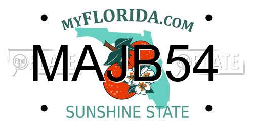 MAJB54 Florida License Plate