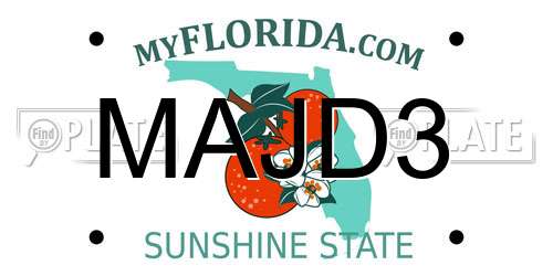 MAJD3 Florida License Plate
