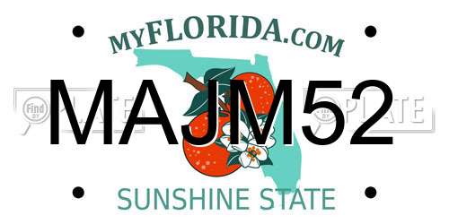 MAJM52 Florida License Plate