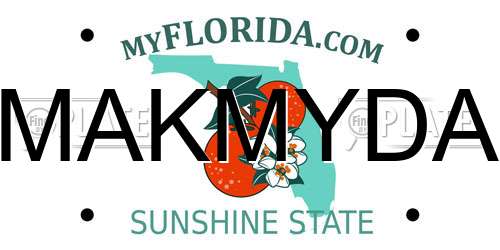 MAKMYDA Florida License Plate