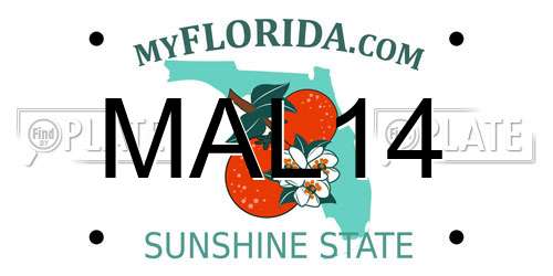 MAL14 Florida License Plate