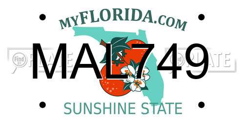 MAL749 Florida License Plate