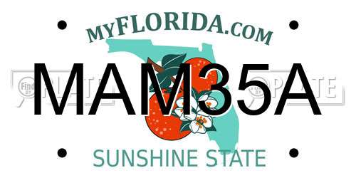MAM35A Florida License Plate