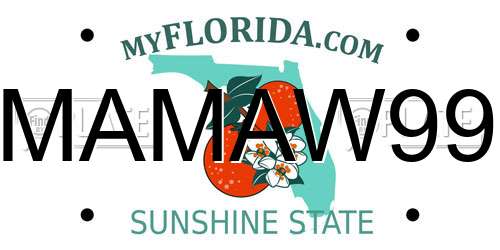 MAMAW99 Florida License Plate