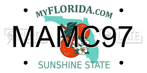 MAMC97 Florida License Plate