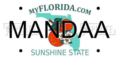MANDAA Florida License Plate