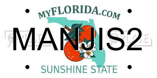 MANJIS2 Florida License Plate