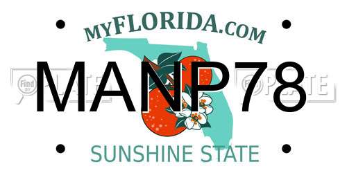 MANP78 Florida License Plate