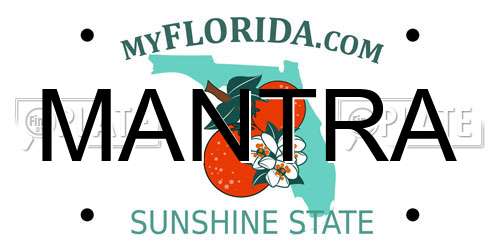 MANTRA Florida License Plate
