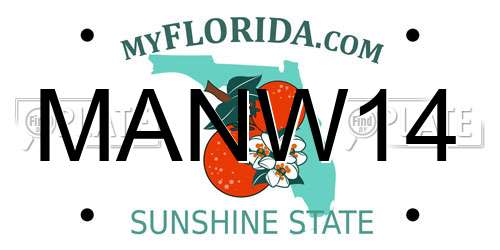 MANW14 Florida License Plate