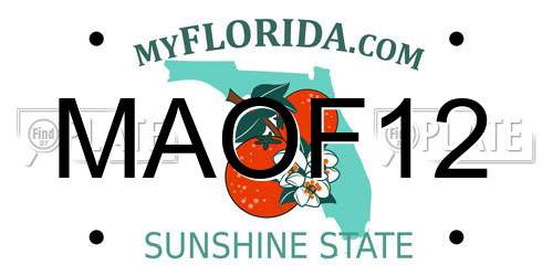 MAOF12 Florida License Plate