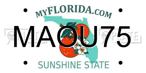 MAOU75 Florida License Plate